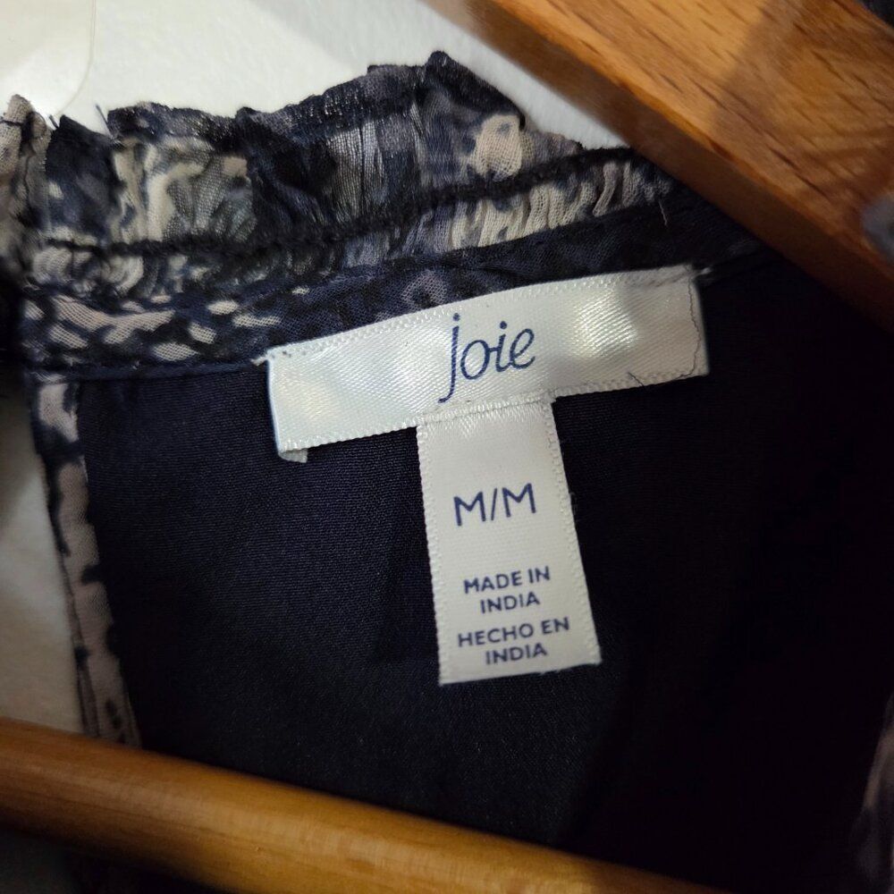 NWT JOIE BALTIC PRINT MOCK NECK SMOCKED RUFFLED/PLEATED MINI DRESS SIZE M - Picture 13 of 16